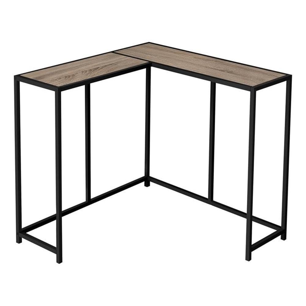 Monarch Specialties I 2155 Accent Table, Console, Entryway, Narrow, Corner, Living Room, Bedroom, Metal, Laminate, Brown, Black, Contemporary, Modern